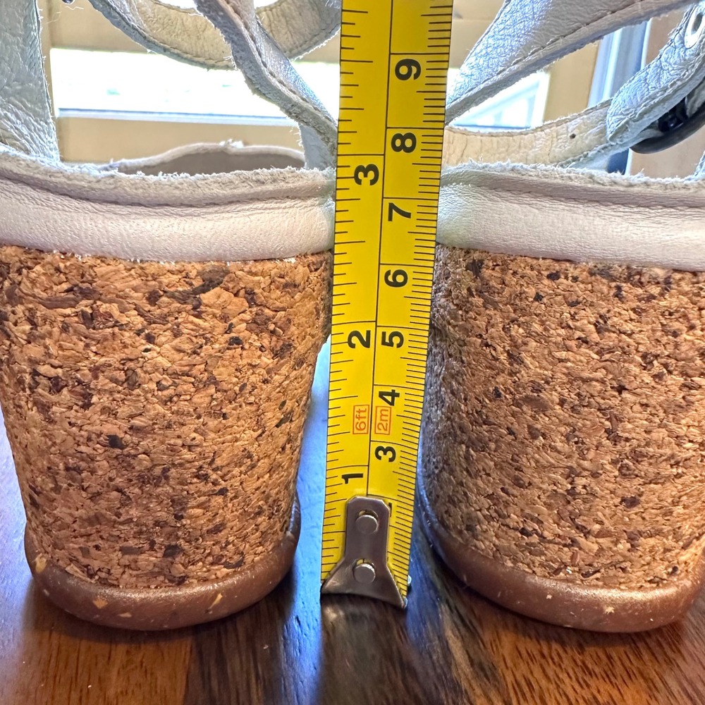 El Naturalista Wedge Sandals Womens 38 White Leather Cork Platform 401 Spain - Picture 4 of 16